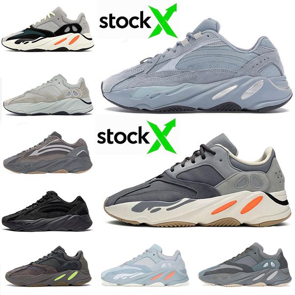 

new arrival teal blue 700 running shoes hospital blue magnet kanye west vanta 700s static wave runner mauve women mens trainers sneakers, White;red