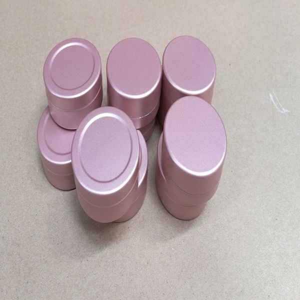 

100pcs/lot 20g empty box 20ml aluminum jar lip gloss container tea tin cosmetics packing bottle pink silver jars