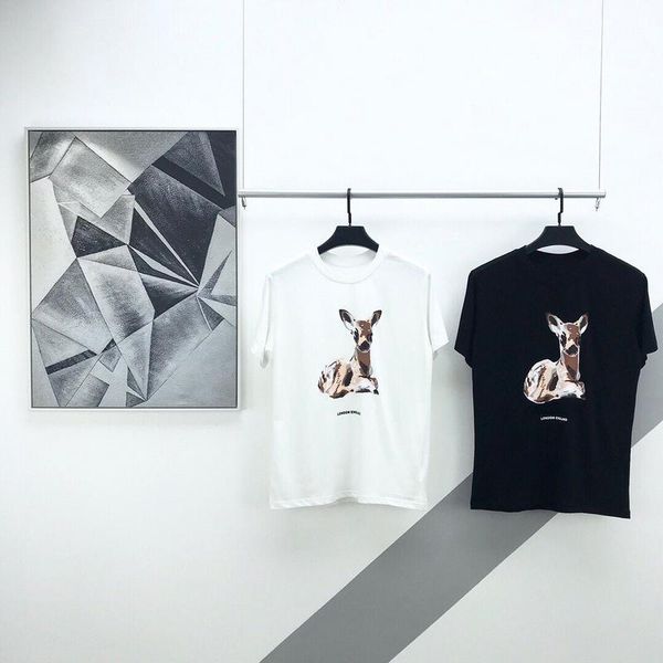 

2020 spring summer luxury england london bambi deer tee street tshirt men women short sleeve cotton t shirt, White;black