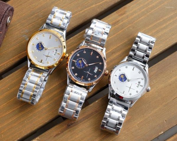 

mechanical watch for men 41mm steel strap automatic movement wristwatches fashion style mens watch, Slivery;brown