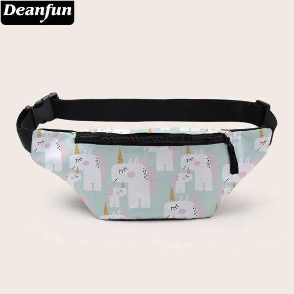 

deanfun 3d printed waist bags white unicorn pouch bag fanny pack for women d18014