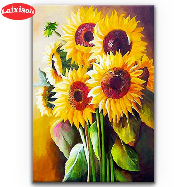 

diy diamond painting sun flower new square diamond embroidery crossstitch mosaic full display rhinestone home decoration