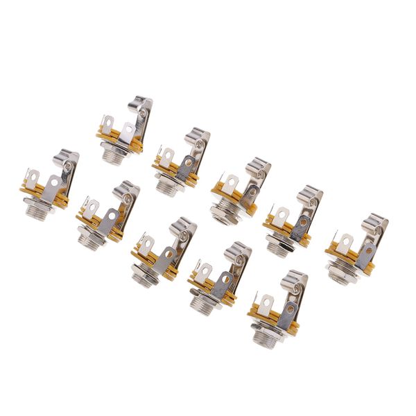 

6.35mm 1/4''mono audio socket jack female connector panel mount solder 10pcs