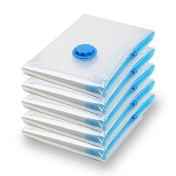 

vacuum bag for clothes storage bag with valve transparent border foldable compressed organizer space saving seal packet