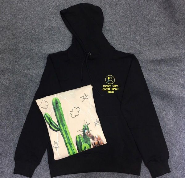 

travis scott x reeses puffs enjoy today loose hoodie hip hop for men women designer rapper casual fashion pullover xsq, Black