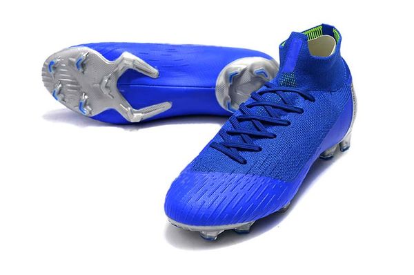 

original 2019 outdoor blue football boots mercurial superfly vi designer fg/tf/ic soccer shoes mens/women/kids soccer cleats