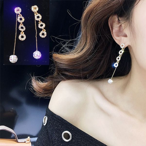 

s925 silver needle allergic temperament geometric charm ring earrings female diamond earring jewelry, Golden