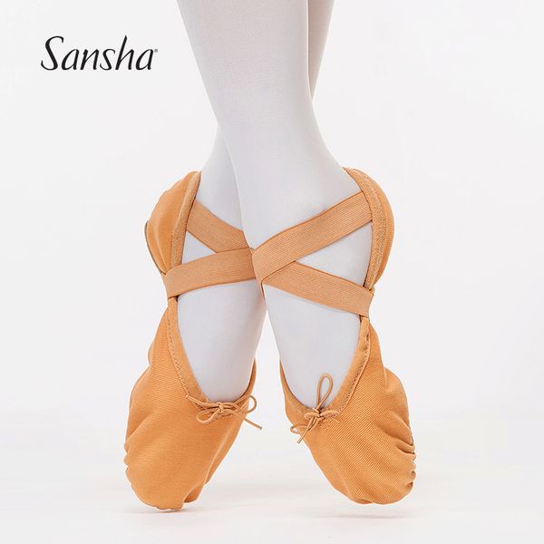 

sansha ballet shoes durable canvas lower cut dance slippers with strong elastic around girls women ballet slippers fr21c