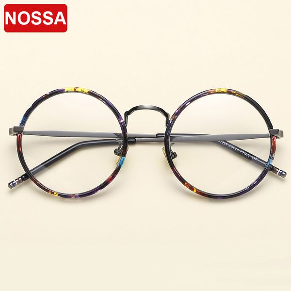 

nossa 2018 new fashion round glasses frames trendy big eyewear frames men women retro optical frame casual myopia eyeglasses, Silver