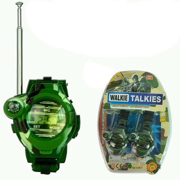 

2pcs рация часы игрушка для детей 7 в 1 камуфляж 2 way радио мини walky talky переговорных часы дети игрушка