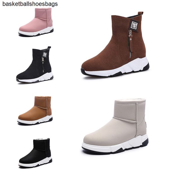 

triple non-brand fashion women boots black red beige brown suede winter snow ankle boots outdoor walking shoes 35-40 style 14