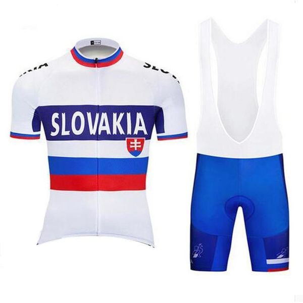 

2020 pro team slovakia men summer cycling jersey bike shirts 3d gel pad bib shorts set breathable mtb bike clothing y021504, Black;blue