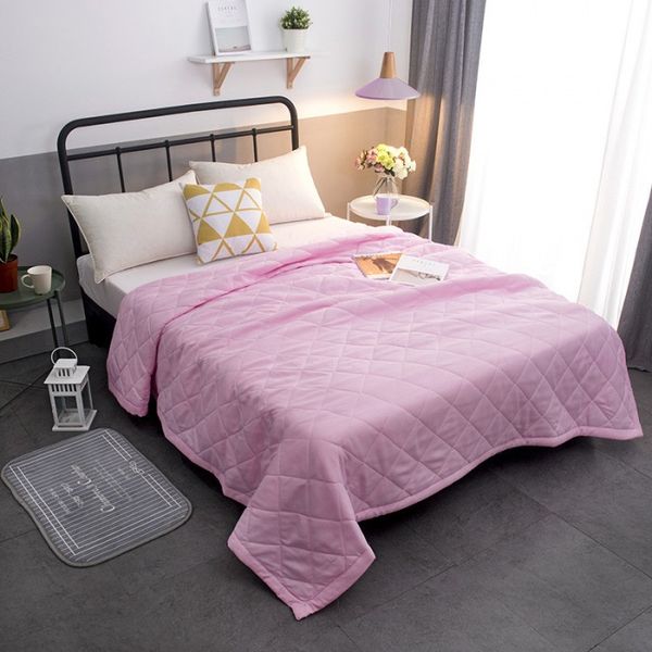 

twin king queen size solid pink white summer quilt bedspread blanket comforter bed cover quilting home suitable thin coverlet