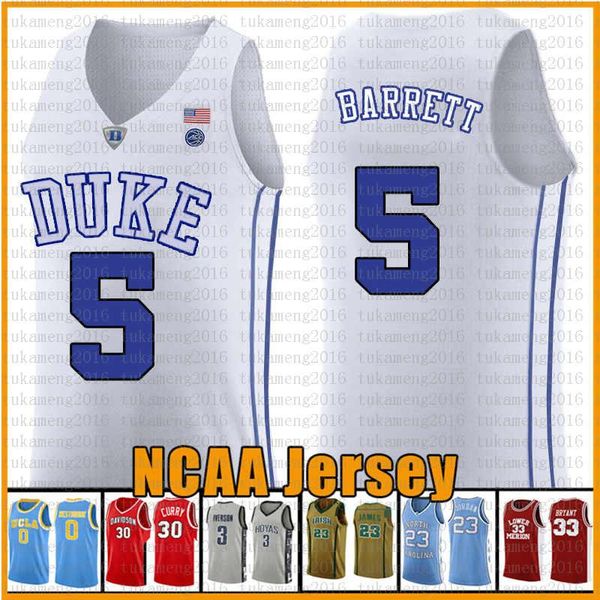 

rj 5 barrett duke blue devils ncaa college basketball jersey cam 2 reddish rj 5 barrett blue white black jerseys embroidery logos