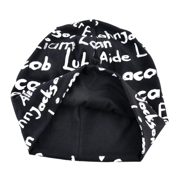 

wholesale-women's beanie hat spring cotton print letter hats for men autumn bonnet fashion hip hop skullies beanies black gorras
