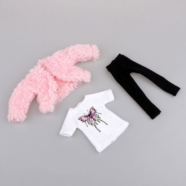 

1:6 short plush coat & pants for blythe doll winter clothes dress up