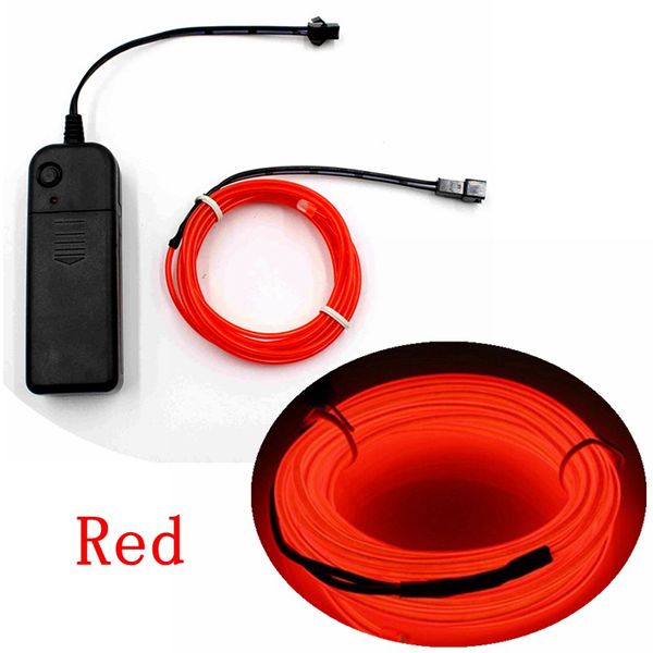 

flexible el wire neon light el wire rope tube with controller halloween christmas decoration for dance party car decor+controller