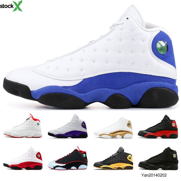 

13 hyper royal men women basketball shoes 13s grey toe court purple phantom he got name chicago cap and gown sneakers