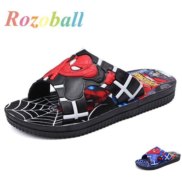 

children shoes flip flop new 2019 for kids boys girls summer slippers marvel cartoon comfortable casual flat heels shoes 24-35, Black;grey