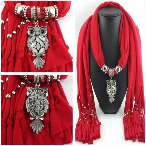 

fashion necklaces for women shawl stole polyester scarves resin charm long necklaces pendants women the shawl scarf, Silver