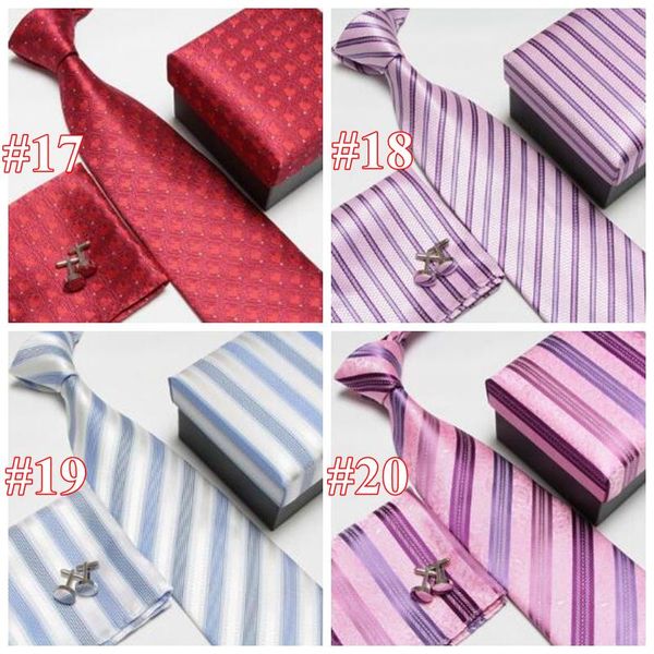 

2019 шеи галстук набор галстук карманные квадратных запонки галстуки мужские полиэстер шелковый галстук 21 стиль подарочные коробки индивиду, Black;blue