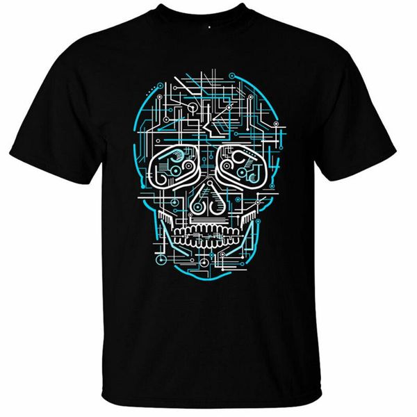 

electric skull t-shirt mens tee shirt new fashion cotton, White;black
