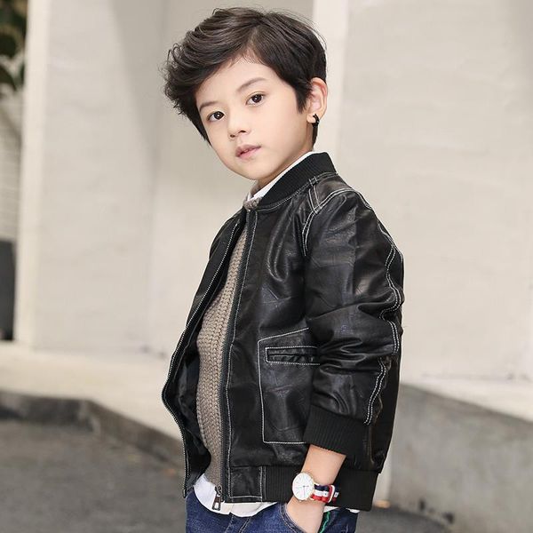 

fashion boys pu leather jackets new casual children print coats modis kids clothes leather jackets outerwear for 90- 130 y2569, Blue;gray
