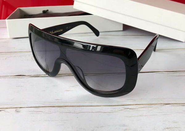 

41377 black/grey shaded oversize sunglasses smoke lens sonnenbrille occhiali da sole luxury designer sun glasses women glasses new wth box, White;black