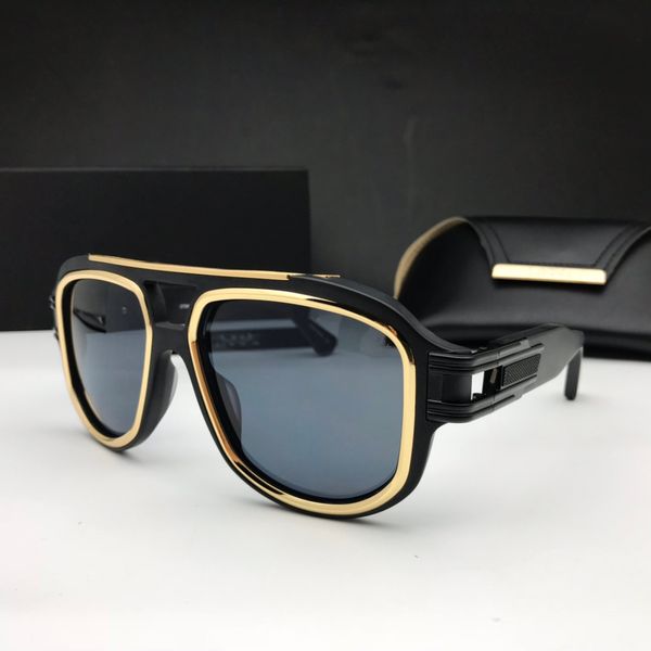 

men design metal vintage sunglasses millionaire square black frame blue lens new color summer outdoor avant-garde uv400 lens, White;black