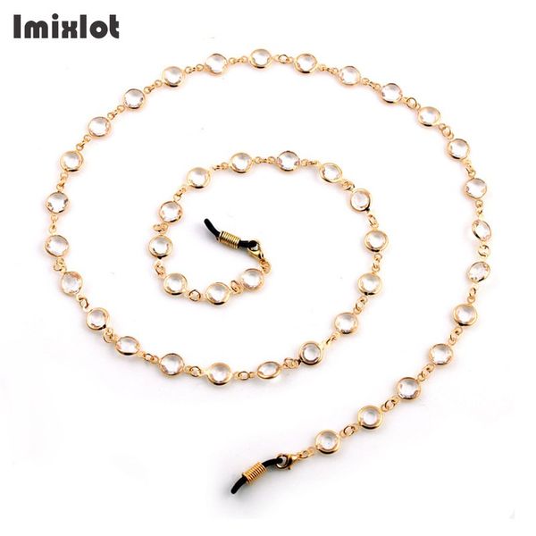 

fashion reading glasses chain women men eyewear accessories crystal charm 70cm lanyard strap necklace metal sunglasses cords, Silver