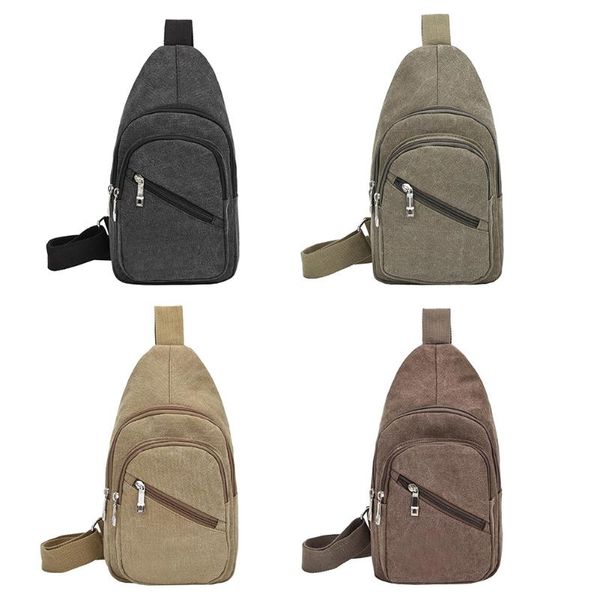 

vintage fashion men canvas chest bag winter new casual simple messenger bags chest male anti-theft crossbody shoulder bag