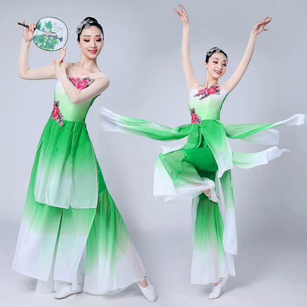 

chinese style hanfu classical dance yangko clothing dance costumes suit female fan costume, Black;red