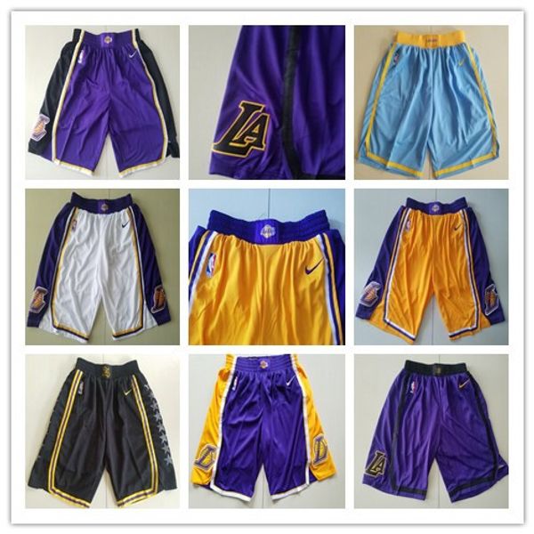 

2019 new men lo angele laker hort 23lebronjame breathable pant white red blue black yellow purple 100 titched hort mix order ale