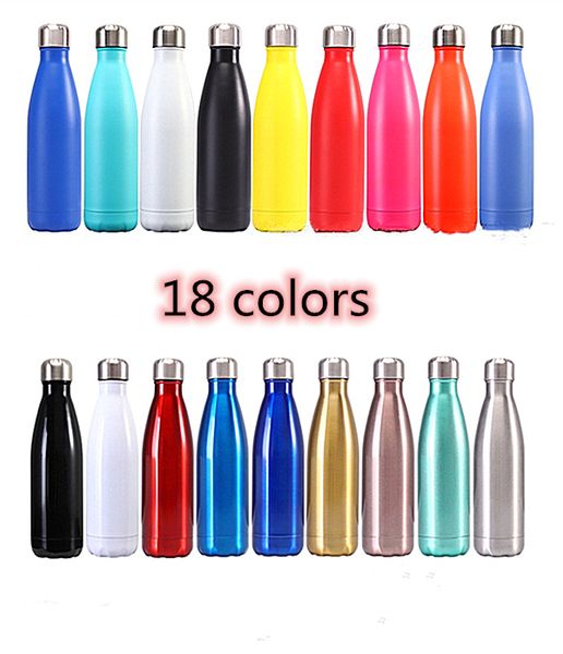 Fedex 17oz Cola-Flaschen, Edelstahl, isoliert, doppelwandig, 500 ml, Thermoskanne, wiederverwendbare Wasserflasche, Kaffeetassen, Einzelhandelsbedarf, gemischte Farben