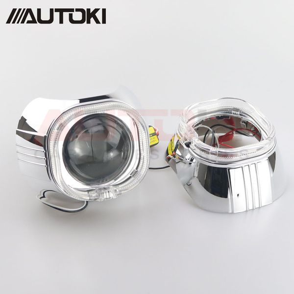 

autoki car styling headlight bi xenon projector lens square led projector cover shroud for hella q5 lens