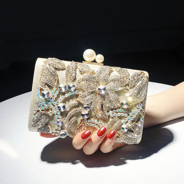 

small handbags ladies clutch bag female evening bag new 2019 pearl cheongsam dress clutch rhinestone