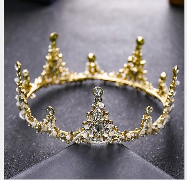 

crown headwear 2019 new golden water diamond crown high-end modeling bride crown jewelry, Slivery;golden