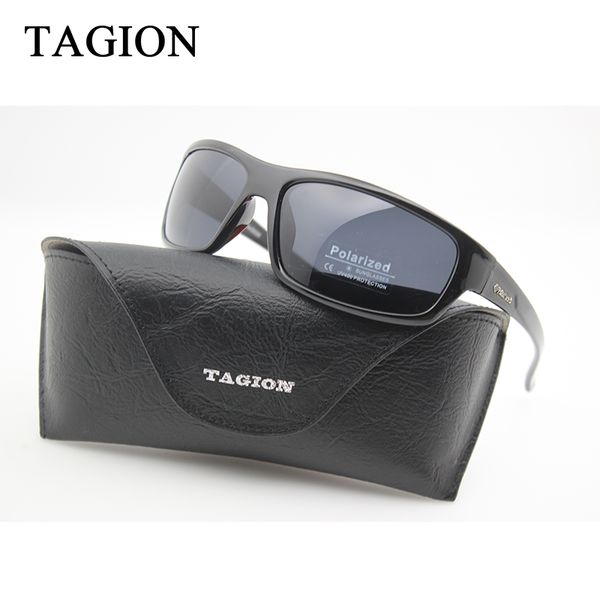 

2018 tagion men's sports sunglasses polarized uv400 outdoor eyewear driving lenses black glasses without box tg5104, White;black