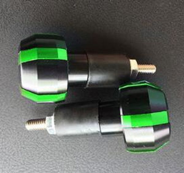 

pair 17mm motorcycle aluminum balance handlebar hand grip end plug cap slider green