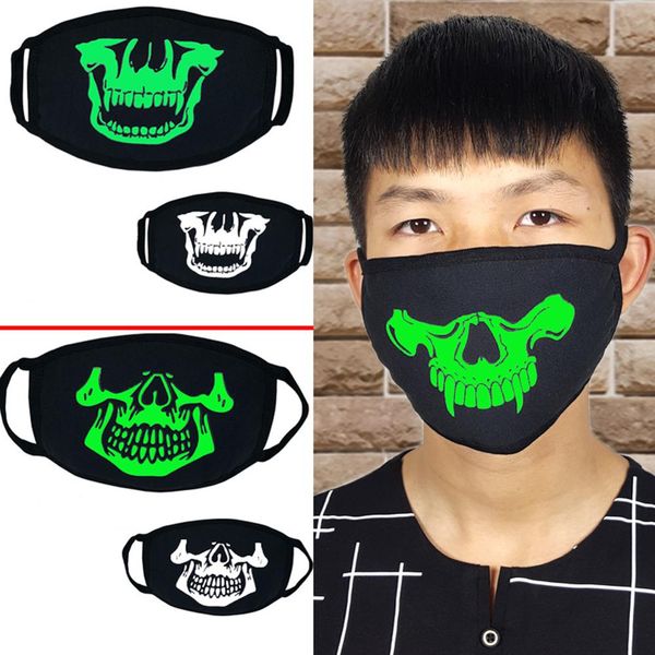 

practical halloween glow in dark skull scarey masks black mouth half face masquerade cosplay costume face mouth party masks