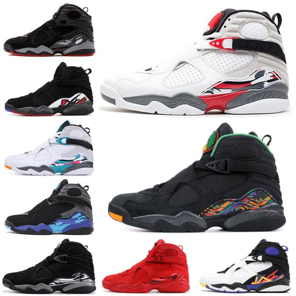 

men basketball shoes 8 8s valentines day aqua chrome countdown pack south beach playoff mens trainer sports sneaker 7-13