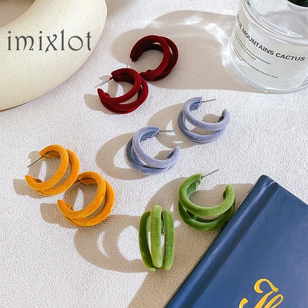 

new fashion velvet c shape earrings winter velvet big hoop earrings for women girl gifts fashion jewelry, Golden;silver