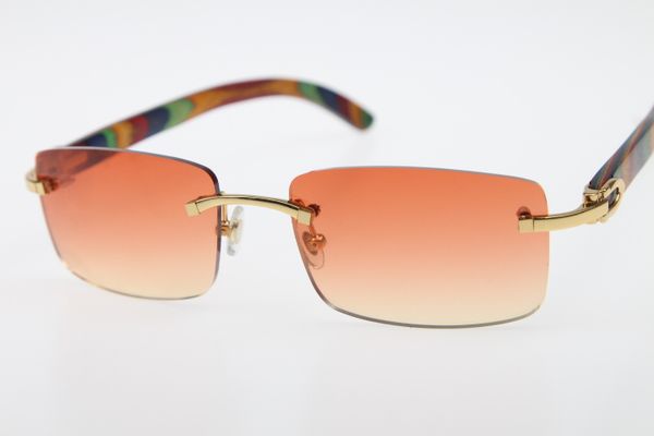 

rimless glasses peacock wood sunglasses 3524012 wooden rimles sunglasses designer glasses new orange red lens, White;black