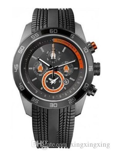 

модные часы 1512662 мужские хронограф циферблат резиновый ремешок часы, Slivery;brown