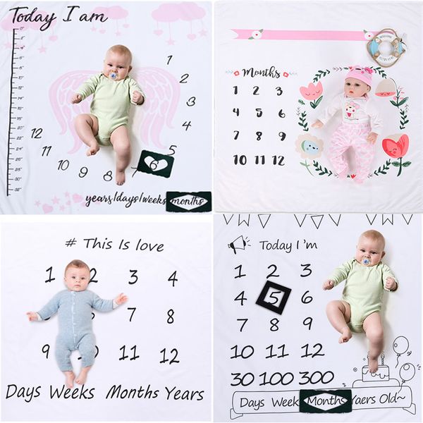 

baby milestone blankets newborn cute floral diy pgraphy background props infant swaddle wrap bed crib quilt bathing towel