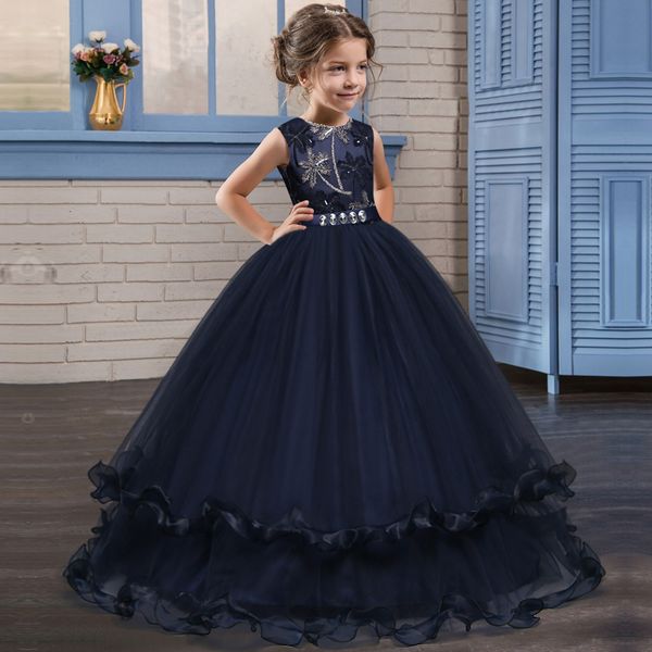 

girl's dresses fancy kids flower girl dress for girls bridesmaid outfits elegant princess party prom gown year costume vestido 10 12t, Red;yellow