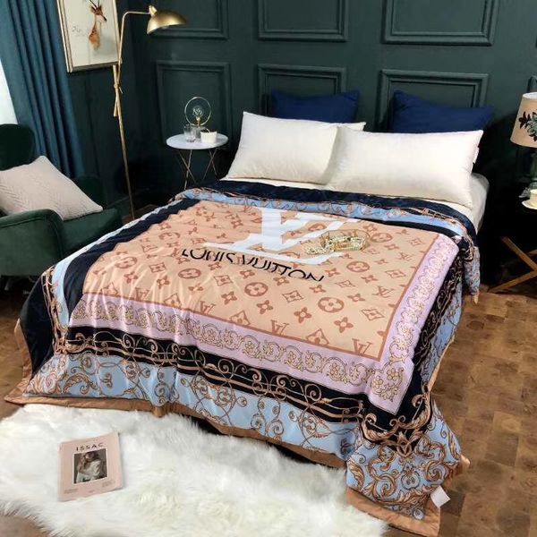 

New de ign letter comforter l letter ummer air conditioning blanket oft popular cotton quilt for men and women