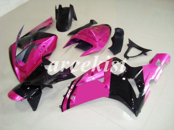 

motorcycle new abs injection full fairings kits fit for kawasaki ninja zx-6r 2003 2004 03 04 636 zx6r bodywork set pink black