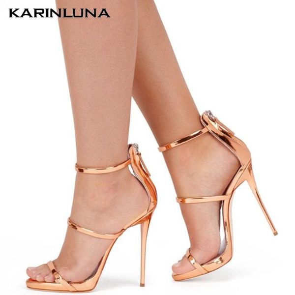 

karin new fetish high heels plus size 45 customize more colors party summer woman shoes sandals, Black