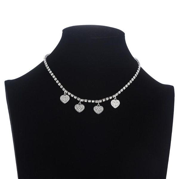 

love heart ожерелье женщины девушки rhinestone звезды choker harajuku ключицы цепи мода женский chocker egirl kawaii ювелирные изделия, Golden;silver